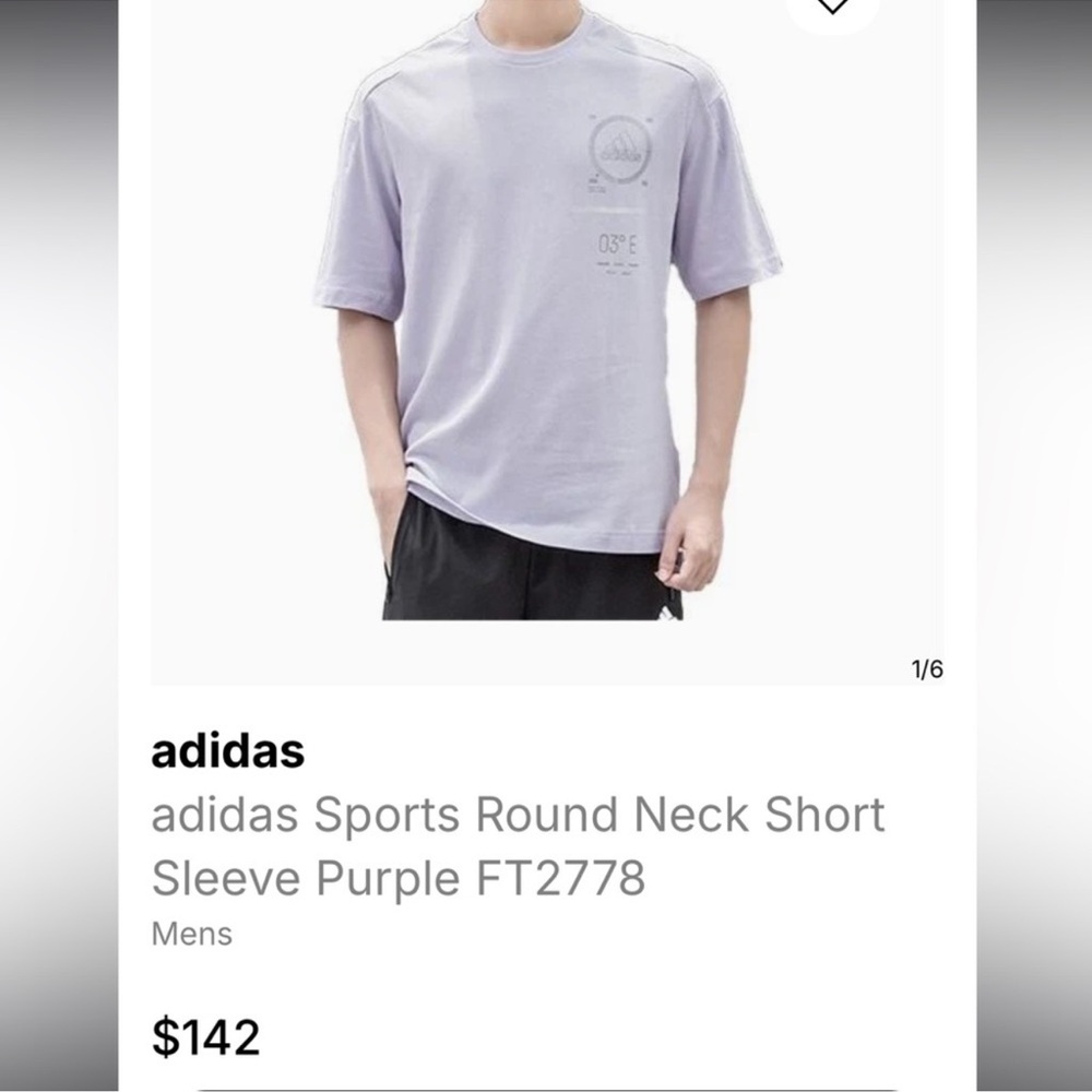 Adidas Men's Purple Round Neck T-Shirt